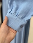 Mireva Yarım Patlı Beli Lastikli Elbise-AS4078 Mavi