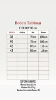 Mucize Desenli Astarlı Şifon Etek-PA218 Kahve