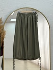 Münire Paça Sıkmalı Pantolon-CI2369 Haki