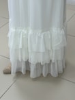 Nazenin Altı Fırfırlı Üstü Taşlı Abaya-GE752 Beyaz