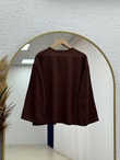 Nazgül Geniş Kollu Salaş Bluz-SS13072 Kahve