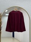 Nazgül Geniş Kollu Salaş Bluz-SS13072 Bordo