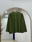 Nazgül Geniş Kollu Salaş Bluz-SS13072 Haki