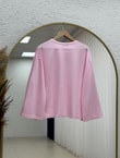 Nazgül Geniş Kollu Salaş Bluz-SS13072 Pembe
