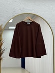 Nazgül Geniş Kollu Salaş Bluz-SS13072 Kahve