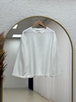 Nazgül Geniş Kollu Salaş Bluz-SS13072 Ekru