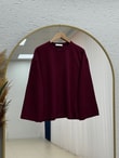Nazgül Geniş Kollu Salaş Bluz-SS13072 Bordo