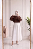 Nazgül Geniş Kollu Salaş Bluz-SS13072 Kahve