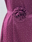 Nevin Taşlı Güllü Saten Elbise-BN4346-FA0985 Bordo