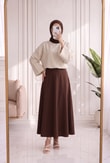 Nigar Geniş Kol Çilek Bluz-AS5979 Taş