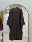 Nigaray Yanı Bağlamalı Uzun Kimono-EK991 Kahve