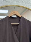 Nigaray Yanı Bağlamalı Uzun Kimono-EK991 Kahve
