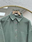 Nilay Robalı Müslin Oversize Gömlek-NA853 Mint