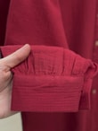 Nilay Robalı Müslin Oversize Gömlek-NA853 Kırmızı