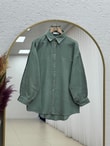 Nilay Robalı Müslin Oversize Gömlek-NA853 Mint