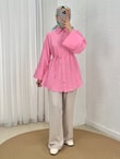 Nubira Kırışık Lilyum Gömlek-Çİ513.2 Pembe