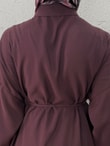 Nuboria Kadın Tesettür Yazlık Gömlek Elbise/Robalı Modal Takma Manşet-TN030 Mürdüm