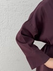 Nuboria Kadın Tesettür Yazlık Gömlek Elbise/Robalı Modal Takma Manşet-TN030 Mürdüm