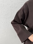 Nuboria Kadın Tesettür Yazlık Gömlek Elbise/Robalı Modal Takma Manşet-TN030 Kahve