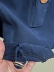 Nurbanu Yaka Ve Kol İpli Kapak Cepli Ceket-NL1097 Lacivert