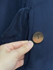 Nurbanu Yaka Ve Kol İpli Kapak Cepli Ceket-NL1097 Lacivert