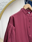 Nurhan Düğmeli Tünelli Poplin Elbise-NA2415 Bordo