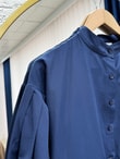 Nurhan Düğmeli Tünelli Poplin Elbise-NA2415 Lacivert