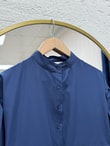Nurhan Düğmeli Tünelli Poplin Elbise-NA2415 Lacivert