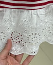 Nurnaz Çizgili Fırfırı Dantelli Tunik-SS13251 Kırmızı