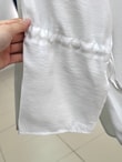Nurşen Kolu Sıkmalı Biyeli Gömlek-ZN2098 Beyaz