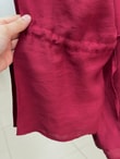 Nurşen Kolu Sıkmalı Biyeli Gömlek-ZN2098 Bordo