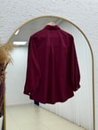 Nurten Biyeli Fularlı Gömlek-ZN2085 Bordo