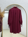 Özden Yakası Taşlı Uzun Tunik-ZN2090 Bordo