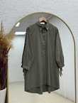 Özden Yakası Taşlı Uzun Tunik-ZN2090 Haki