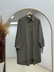 Özden Yakası Taşlı Uzun Tunik-ZN2090 Haki