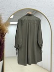 Özden Yakası Taşlı Uzun Tunik-ZN2090 Haki