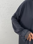 Özel Dantelli Namaz Elbisesi-MT1648 Antrasit