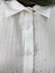 Özün Pullu Oversize Gömlek-NA874 Beyaz