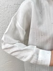 Özün Pullu Oversize Gömlek-NA874 Beyaz