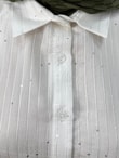 Özün Pullu Oversize Gömlek-NA874 Beyaz