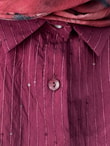 Özün Pullu Oversize Gömlek-NA874 Bordo