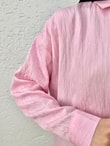 Özün Pullu Oversize Gömlek-NA874 Pembe