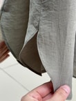 Pakize Gömlek Yaka Yırtmaçlı Uzun Tunik-EK1006 Çağla Yeşili
