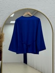 Parya Önü Dikiş Detaylı Asimetrik Tunik-SS13212 Saks