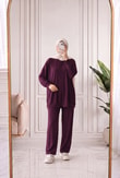 Pera Oversize Pike Pantolonlu Takım-NL845 Mürdüm