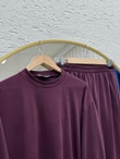 Pera Oversize Pike Pantolonlu Takım-NL845 Mürdüm