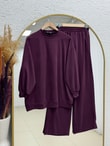 Pera Oversize Pike Pantolonlu Takım-NL845 Mürdüm
