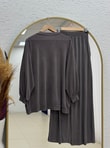 Pera Oversize Pike Pantolonlu Takım-NL845 Kahve