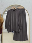 Pera Oversize Pike Pantolonlu Takım-NL845 Kahve