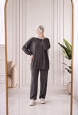 Pera Oversize Pike Pantolonlu Takım-NL845 Kahve